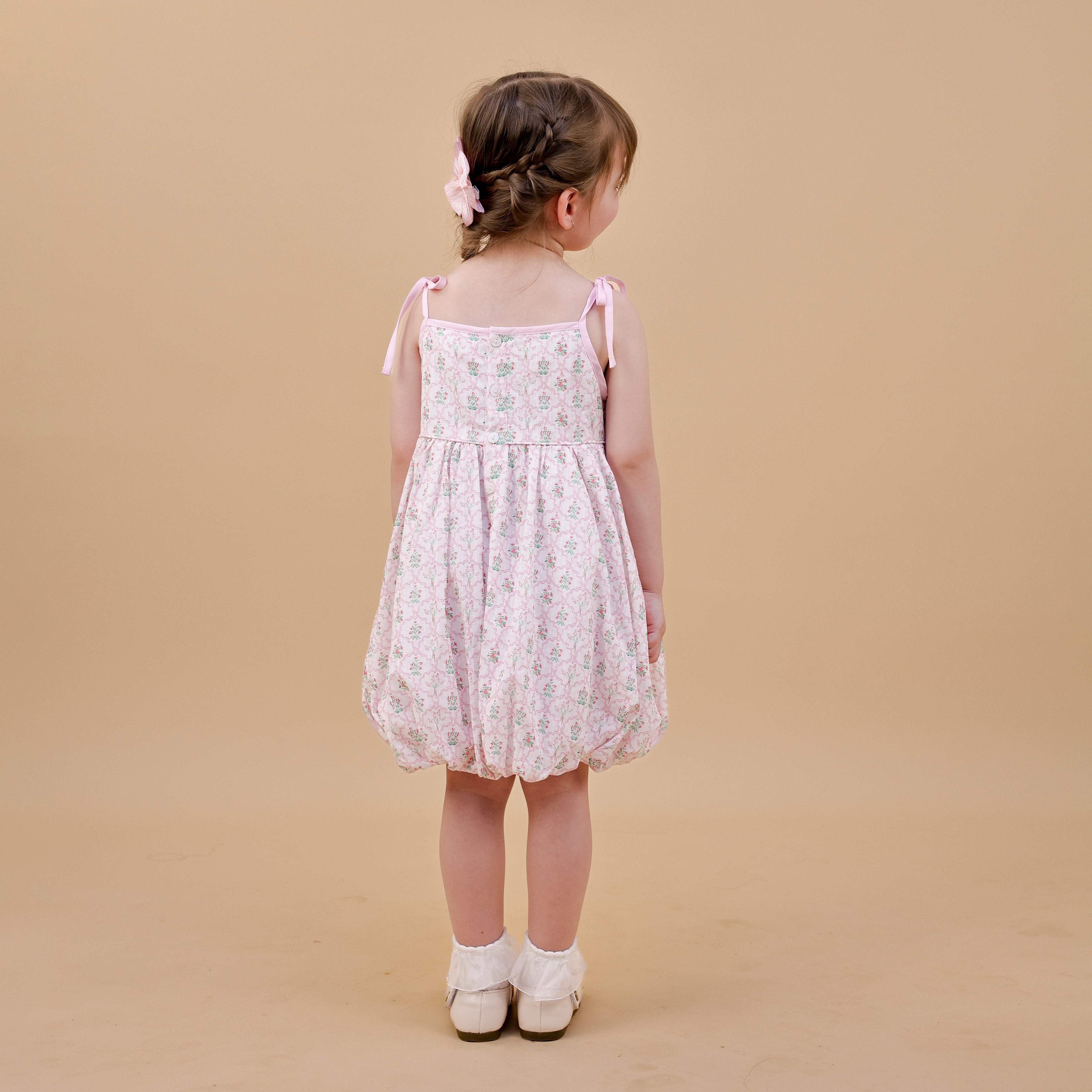 Rosebud Garden Smocked Bubble Dress