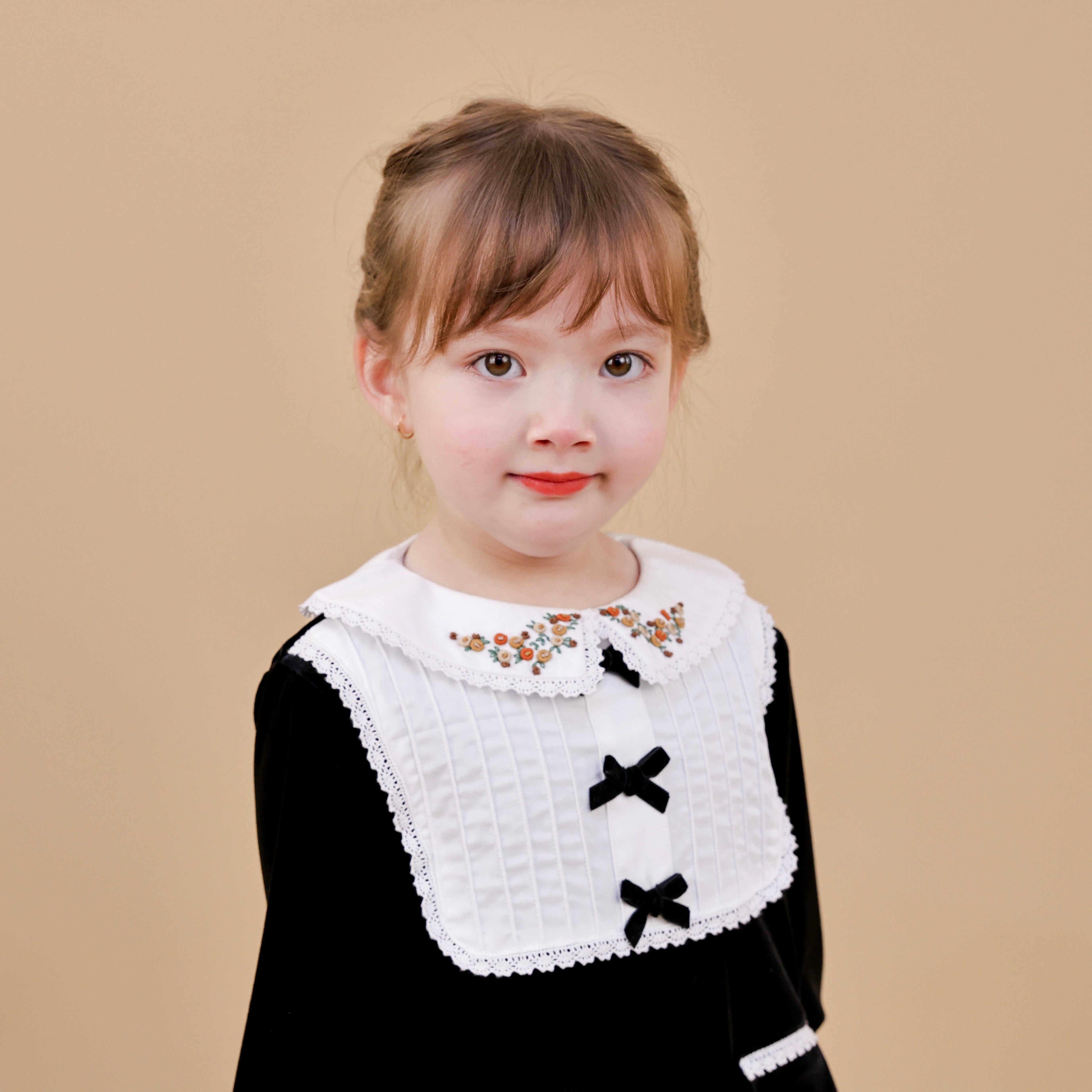 Autumn Bloom Velvet & Lace Dress