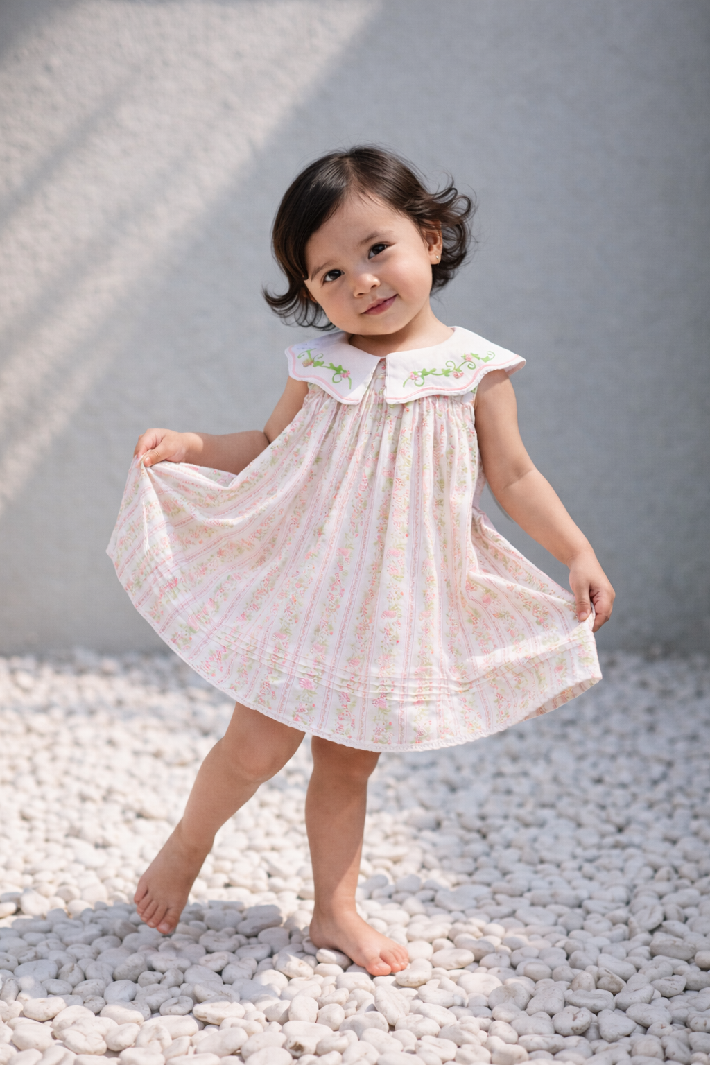 Strawberry Patch Embroidered Collar Dress