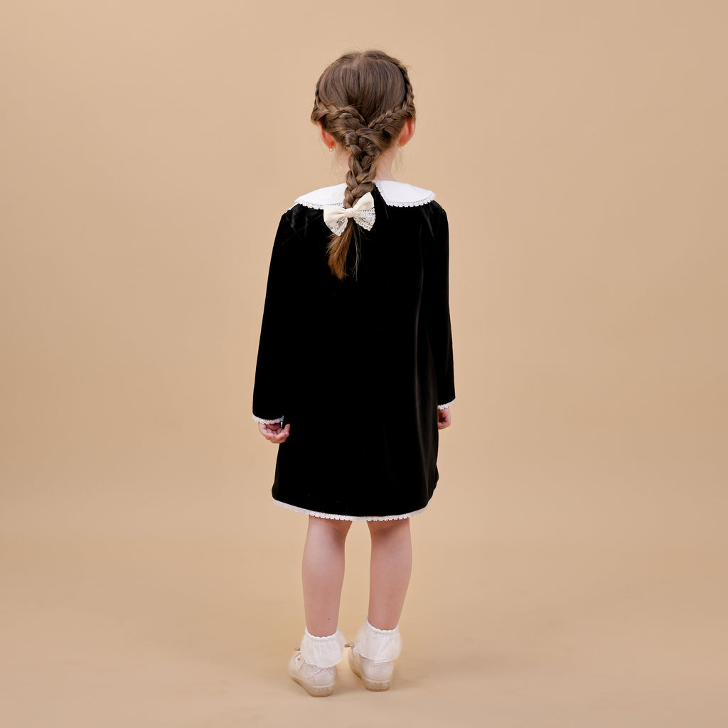 Autumn Bloom Velvet & Lace Dress