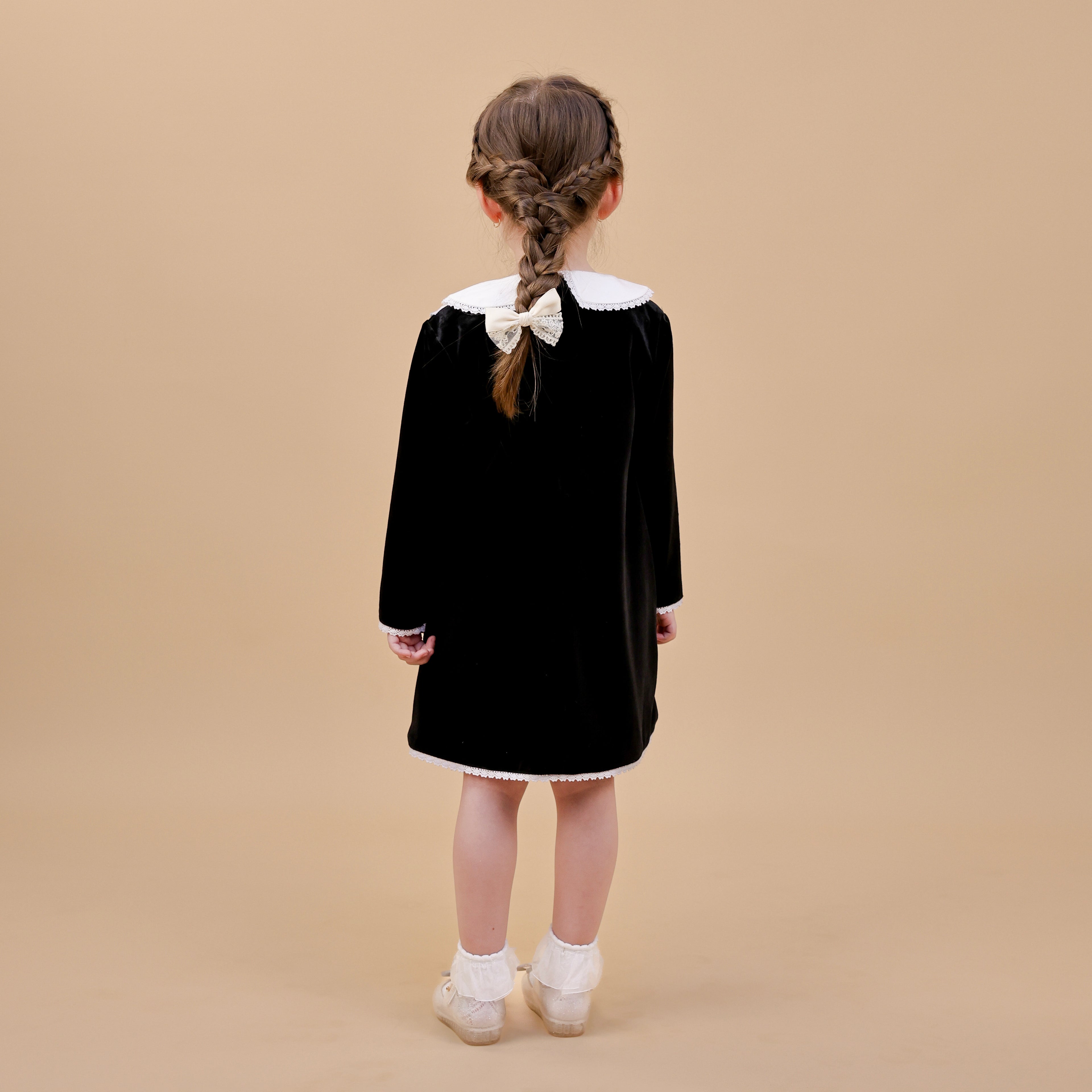 Autumn Bloom Velvet & Lace Dress