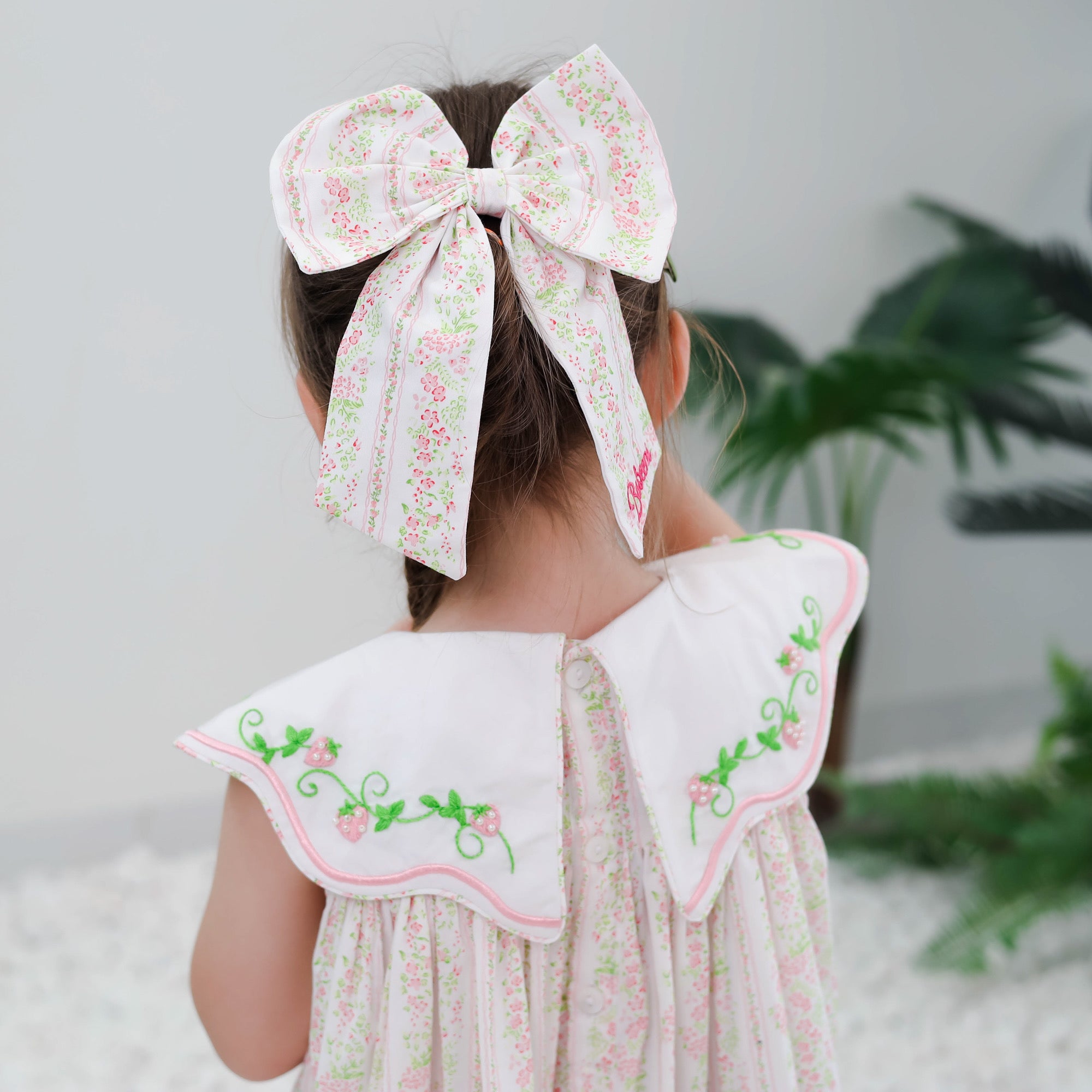 Strawberry Patch Embroidered Collar Dress