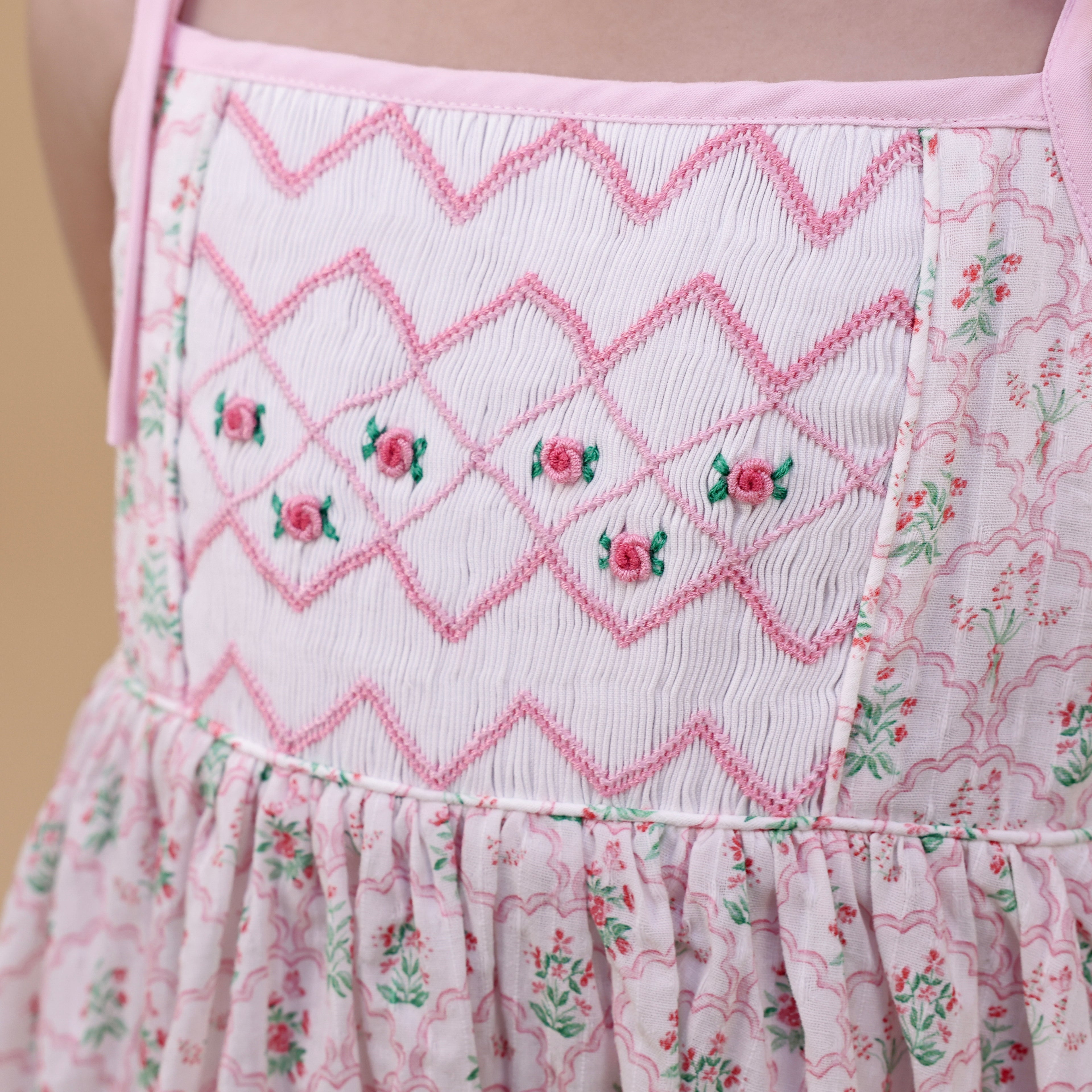 Rosebud Garden Smocked Bubble Dress