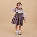Dusty Rose Corduroy Floral Collar Dress